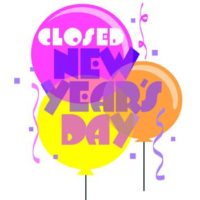 Closed Monday New Years Day